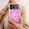 Voltuna Dėklas „Rožinė Heart Web“ su MagSafe Apple iPhone 13-17 modeliams