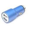 Omega automobilinis įkroviklis 2xUSB 2100mA metalinis, mėlynas (43343)
