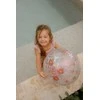 Rožinė Little Dutch Paplūdimio kamuolys su 3D figūra ´Rožinė Flowers´