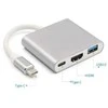 Platinet USB šakotuvas PLATINET medijos šakotuvas USB-C 3.2 GEN1 5GB/S 3IN1 HDMI 4K USB-A 3.2 USB-C PD 100W aliuminio [46241]