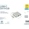 HUB USB Platinet PLATINET MEDIA HUB USB-C 3.2 GEN1 5GB/S 3IN1 HDMI 4K USB-A 3.2 USB-C PD 100W ALUMINUM [46241]