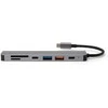 Platinet 7in1 USB-C šakotuvas (PMH9997B) (1xHDMI 4K; 1xUSB-C; 2xUSB 3.2; SD MicroSD)