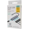 USB Šakotuvas - Platinet Daugiafunkcis Adapteris 5-in-1 46235, USB-C, 4 USB 3.2 Prievadai, 5 Gb/s, 100 W PD