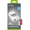 SBS 20W USB-A, USB-C, plokščias
