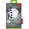 SBS TEADAPTUNI universal travel adapter - baltas