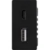 1/2 greito krovimo lizdas Feelspot USB+C, be rėmelio, juodas, 20W