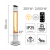 Trotec IRS 2050 E 2000W anglies pluošto infraraudonųjų spindulių šildytuvas