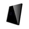 Dvipolis sensorinis jungiklio dangtelis Feelspot, juodas, 86x86mm