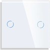 Dvipolis sensorinis jungiklio dangtelis Feelspot, baltas, 47x47mm