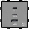 Greito krovimo rozetė Feelspot su USB+C+C jungtimis, 65W, pilka