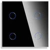 Keturpolis sensorinis jungiklio dangtelis Feelspot, juodas, 47x47mm