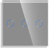 Tripolis sensorinis jungiklio dangtelis Feelspot, pilkas, 47x47mm