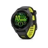 Išmanusis laikrodis Garmin Forerunner 265S. Juodas apvadas ir korpusas su juodos bei „Amp Geltona“ (geltonos) spalvos silikoniniu dirželiu