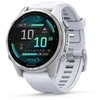 Išmanusis laikrodis Garmin Fenix 8 – 43 mm, AMOLED Sidabrinės spalvos korpusas su baltojo akmens spalvos silikoniniu dirželiu