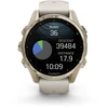 Išmanusis laikrodis Garmin Fenix 8 – 43 mm, AMOLED Sapphire, Šviesaus aukso ir rūko pilkos / tamsios smiltainio spalvos silikoninis dirželis