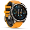 Išmanusis laikrodis Garmin Fenix 8 - 47 mm, AMOLED Sapphire, Titanas su oranžiniu / grafito spalvos silikoniniu dirželiu
