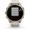 Išmanusis laikrodis Garmin Fenix 8 – 43 mm, AMOLED Sapphire, Šviesaus aukso ir rūko pilkos / tamsios smiltainio spalvos silikoninis dirželis