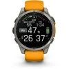 Išmanusis laikrodis Garmin Fenix 8 - 47 mm, AMOLED Sapphire, Titanas su oranžiniu / grafito spalvos silikoniniu dirželiu