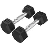 Hanteliai TUNTURI Platinum Hex Rubber Dumbbell, 1-50kg (Svoris: 2 x 3kg)