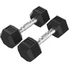 None Hanteliai TUNTURI Platinum Hex Rubber Dumbbell, 1-50kg (Svoris: 2 x 4kg)