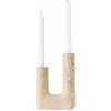 Muubs Žvakidė Minerva, travertinas (uoliena), 14,5x20 cm, creme