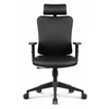 Hells Chair Biuro kėdė su 3D juosmens atrama ir 2D galvos atrama, silikoninė dirbtinė oda, juoda