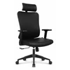 Hells Chair Biuro kėdė su 3D juosmens atrama ir 2D galvos atrama, silikoninė dirbtinė oda, juoda