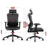 Hells Chair Biuro kėdė su 3D juosmens atrama ir 2D galvos atrama, silikoninė dirbtinė oda, juoda