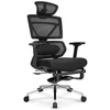 Hells Chair Biuro kėdė su 4D porankiais ir kojų atrama, juoda