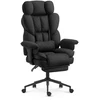 Hells Chair Biuro kėdė su kojų atrama ir reguliuojamais porankiais, audinys, juoda