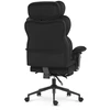 Hells Chair Biuro kėdė su kojų atrama ir reguliuojamais porankiais, veliūrinis audinys, juoda