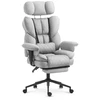 Hells Chair Biuro kėdė su kojų atrama ir reguliuojamais porankiais, audinys, pilka