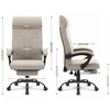 Hells Chair Biuro kėdė su kojų atrama ir spyruokline sėdyne, audinys, smėlio