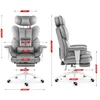 Hells Chair Biuro kėdė su kojų atrama ir reguliuojamais porankiais, veliūrinis audinys, šviesiai pilka