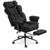 Hells Chair Biuro kėdė su kojų atrama ir reguliuojamais porankiais, audinys, juoda