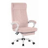 Hells Chair Biuro kėdė su kojų atrama ir spyruokline sėdyne, audinys, rožinė