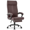 Hells Chair Biuro kėdė su kojų atrama ir spyruokline sėdyne, dirbtinė oda, ruda