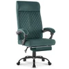 Hells Chair Biuro kėdė su kojų atrama ir spyruokline sėdyne, audinys, žalia