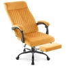 Hells Chair Biuro kėdė su kojų atrama ir spyruokline sėdyne, audinys, garstyčių geltona