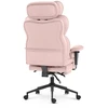 Hells Chair Biuro kėdė su kojų atrama ir reguliuojamais porankiais, veliūrinis audinys, rožinė