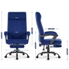 Hells Chair Biuro kėdė su kojų atrama ir spyruokline sėdyne, audinys, tamsiai mėlyna