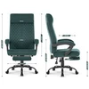 Hells Chair Biuro kėdė su kojų atrama ir spyruokline sėdyne, audinys, žalia