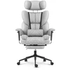 Hells Chair Biuro kėdė su kojų atrama ir reguliuojamais porankiais, audinys, pilka