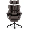 Hells Chair Biuro kėdė su kojų atrama ir reguliuojamais porankiais, dirbtinė oda, ruda