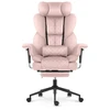 Hells Chair Biuro kėdė su kojų atrama ir reguliuojamais porankiais, veliūrinis audinys, rožinė