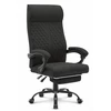 Hells Chair Biuro kėdė su kojų atrama ir spyruokline sėdyne, audinys, juoda
