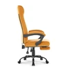 Hells Chair Biuro kėdė su kojų atrama ir spyruokline sėdyne, audinys, garstyčių geltona