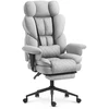 Hells Chair Biuro kėdė su kojų atrama ir reguliuojamais porankiais, audinys, pilka