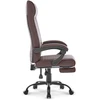 Hells Chair Biuro kėdė su kojų atrama ir spyruokline sėdyne, dirbtinė oda, ruda