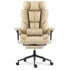 Hells Chair Biuro kėdė su kojų atrama ir reguliuojamais porankiais, audinys, smėlio